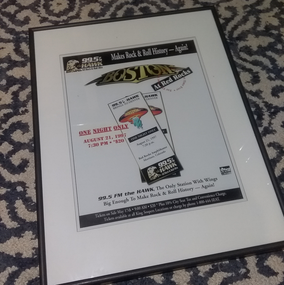 Framed Boston Concert Poster